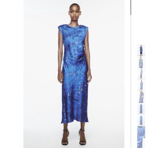 Zara Satin Effect Printed Dress